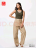優(yōu)衣庫女裝針織廓形長(cháng)褲/彎刀鐮刀褲子25秋冬新款483722 483722/01乳白色 M 曬單實(shí)拍圖