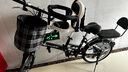 多米雷特童車(chē)親子母子接送孩子自行車(chē)折疊變速碟剎圍欄安全帶雙人媽媽單車(chē) 8速普通自行車(chē)圍欄款白黑色 曬單實(shí)拍圖