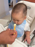 貝兒欣新生嬰兒自主進(jìn)食練習兒童餐具輔食勺子寶寶勺子學(xué)吃飯訓練硅膠勺 藍色硅膠防水圍兜【帶收納盒】 曬單實(shí)拍圖
