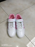 擎山狼專(zhuān)業(yè)粉色足球鞋兒童男女碎釘TF皮面免系帶小學(xué)生足球訓練鞋初學(xué) 白粉 34 曬單實(shí)拍圖