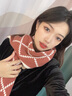 viney圍巾女秋冬季2025新款圍脖女披肩加厚保暖生日情人節禮物送女友 紅配米-高端禮盒裝 曬單實(shí)拍圖