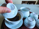 末都景德鎮高檔玲瓏功夫蓋碗茶杯套裝陶瓷家用手工鏤空客廳泡茶具整套 【雪玉玲瓏纏枝】蓋碗8件套 曬單實(shí)拍圖