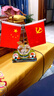 春生秋收高端品質(zhì)黨旗國旗擺件汽車水晶蘋果中控臺內(nèi)五星小紅旗裝飾品車載 蘋果【鼠】+紅旗組合+香水 曬單實拍圖