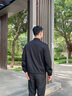 巴魯特（Brloote）【商場同款】男士夾克含羊毛翻領保暖外套時尚休閑針織類上衣男 黑色 2XL （185/104A） 曬單實拍圖