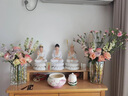 春錦秋鯉佛具漢白玉觀(guān)音菩薩家用坐蓮觀(guān)音佛像供奉觀(guān)世音娑婆三圣桌面 27寸金鑲玉觀(guān)音菩薩丨高68公分丨 曬單實(shí)拍圖