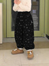班喜迪女童褲子秋冬款2025新款洋女寶寶加絨休閑長褲童裝兒童燈籠褲秋裝 黑色 100 曬單實(shí)拍圖