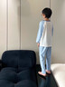 俞兆林兒童睡衣男春秋款家居服套裝中大童莫代爾棉長(cháng)袖長(cháng)褲居家空調服 A類(lèi)柔軟順滑-淺藍鯊魚(yú) 160 建議150-160cm,80-95斤 曬單實(shí)拍圖