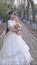 閃動(dòng)少女（SHANDONGSHAONV）嗚嗚 大裙子花嫁日常款洛麗塔長裙生日裙Lolita 花嫁款生成色OP【沒有拖尾 】 L 曬單實(shí)拍圖