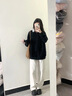 安踏衛(wèi)衣女秋季2025新款外套寬松圓領(lǐng)上衣運動裝長袖學(xué)生跑步健身服 基礎(chǔ)黑 L 曬單實拍圖