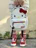 凱蒂貓（hellokitty）書(shū)包初高中生女大學(xué)生背包高顏值初中生大容量7-9年級雙肩包 發(fā)順豐【HelloKitty正版】皮革卡通白 曬單實(shí)拍圖
