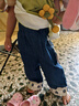 幼歌（YOUGE）嬰幼兒秋季新款精致花邊寬松牛仔褲柔軟透氣親膚長(cháng)褲潮 牛仔藍（66-90兩用襠） 90cm 曬單實(shí)拍圖