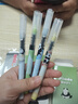 得力（deli）熊貓直液式走珠筆 0.5mm全針管速干學(xué)生中性筆直液筆刷題筆 黑色4支/盒SF114 曬單實(shí)拍圖