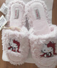野獸派家居（tbh）三麗鷗Hello Kitty毛絨刺繡拖鞋室內家用女士防滑家居鞋 毛絨刺繡拖鞋 蝴蝶結 38-39 曬單實(shí)拍圖