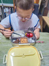 雙槍?zhuān)⊿uncha）鈦健康飯盒小學(xué)生上班族可微波爐比316好不銹鋼餐盒1.5L配保溫袋 曬單實(shí)拍圖