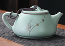 璞器汝窯茶壺單壺家用鋦釘高檔陶瓷冰裂釉功夫茶具配件一人用石瓢壺 曬單實(shí)拍圖