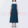 無(wú)印良品（MUJI） 女式 強捻 吊帶連衣裙 女裝裙子夏季純棉全棉 長(cháng)裙BC2IKC4S 藏青色 XL 165/92A 曬單實(shí)拍圖