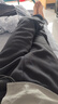 GENIOLAMODE森馬集團加絨褲男士冬季加厚雙面休閑褲子男生束腳棉褲 黑色 L 曬單實拍圖