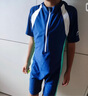 李寧（LI-NING）連體兒童泳衣男童親子寶寶學(xué)生中大童小童女孩游泳衣362深藍色160 曬單實(shí)拍圖