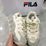斐樂(lè )（FILA） 可頌面包鞋運動(dòng)鞋女休閑鞋老爹鞋厚底鞋子 豆腐白/燕麥色-TO 38 曬單實(shí)拍圖