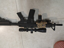 HOMEROS司馬m416軍典M4自動(dòng)連發(fā)男孩軟彈槍m4a1突擊玩具槍wargam發(fā)射器【墨色】3.0金齒11.1V競技版全息+倍鏡+3包頂級口糧 曬單實(shí)拍圖