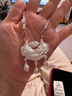花影（HUAYING）S999足銀項(xiàng)鏈女蓮花平安鎖古風(fēng)首飾品紀(jì)念日生日禮物送女朋友 親膚足銀*蓮花錦鯉平安鎖 曬單實(shí)拍圖