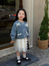 G.DUCKKIDS童裝女童套裝春秋季兒童衣服女小童秋裝連衣裙套裝女孩開(kāi)衫兩件套 綠色毛衣+連衣裙 90 尺碼1~2歲【 80-90cm】cm 曬單實(shí)拍圖