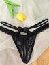 顏蓓薇莫代爾情趣性感蕾絲女內褲開(kāi)叉短褲低腰女高顏值純欲風(fēng)免脫丁字褲 3239黑色 1條 M 【80-130斤】 曬單實(shí)拍圖
