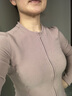 蕉下（beneunder）半拉鏈打底衫搖粒絨女士高彈半雙開拉鏈高領(lǐng)保暖針織衫不扎膚 【高暖】煙熏褐粉 L 曬單實(shí)拍圖