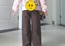 森馬（Semir）休閑褲女純棉打褶闊腿褲腰帶秋復古磨毛長(cháng)褲顯腿長(cháng)101524127005A 曬單實(shí)拍圖