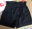 皮爾卡丹（pierre cardin）網(wǎng)紅花苞工裝短褲女夏季大碼胖MM高腰寬松顯瘦闊腿褲潮 黑色 L 100-120斤 曬單實(shí)拍圖