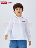 LEVI'S 李維斯童裝兒童長(cháng)袖T男女童春秋POLO衫 明亮白 150/72  曬單實(shí)拍圖
