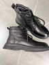 富貴鳥(niǎo)（FUGUINIAO）馬丁靴男2025冬季高幫男鞋雪地靴全牛皮加絨保暖羊毛棉鞋男士短靴 FG0272黑色[羊毛里] 40 曬單實(shí)拍圖