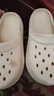 名創(chuàng)優(yōu)品（MINISO）洞洞鞋男女夏季外穿涼鞋防滑厚底踩屎感包頭涼拖鞋 卡其+海洋星星 曬單實拍圖