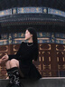 RUIQIUER針織連衣裙女秋冬季新款女裝收腰顯瘦a字蓬蓬裙內搭打底小黑裙子 黑色 S 曬單實(shí)拍圖