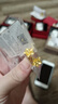 周六福黃金耳釘女足金999花卉耳飾耳針節日禮物 計價(jià) 2.32g 曬單實(shí)拍圖