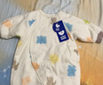 迷你巴拉【植物芯】巴拉鎖溫夾棉連體衣嬰兒柔軟厚款爬服2025冬季新款 白藍色調00318 73cm 曬單實(shí)拍圖