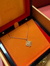 老鋪黃金古法手工足金項鏈 · 十字金剛杵(2號)鉆飾吊墜（金鏈款） 小號鎖骨鏈款金重約7.8g 曬單實(shí)拍圖