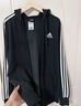 adidas休閑連帽拉鏈夾克外套男裝秋季阿迪達斯官方輕運動(dòng)GK9032   黑色/白   M 曬單實(shí)拍圖