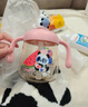 貝親兒童牛奶杯1-3歲寶寶喝水喝奶PPSU直飲奶瓶雙吸管水杯 綠色330mL 曬單實(shí)拍圖