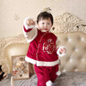 G.DUCKKIDS小黃鴨拜年服喜慶周歲禮服男寶寶套裝冬季中國風(fēng)馬年新年嬰兒衣服 紅色拜年服 85 cm 曬單實(shí)拍圖