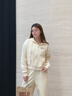 真維斯（JEANSWEST）衛衣外套女春秋款2025新款連帽寬松百搭短款開(kāi)衫女小個(gè)子拉鏈上衣 米色 與你跳動(dòng)心_K M 曬單實(shí)拍圖