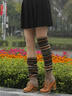 BIBK日本西米亞風(fēng)襪套女秋冬羊毛加厚堆堆襪加長(cháng)保暖護腿襪護膝靴套 黑色 曬單實(shí)拍圖