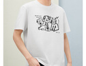 GXG男裝 線(xiàn)條涂鴉貓狗短袖男女同款 白色 165/S 曬單實(shí)拍圖