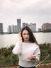蝶嬌諾（DIEJIAONUO）休閑褲女裝秋季慵懶風(fēng)穿搭女套裝韓系復(fù)古長袖斜肩氣質(zhì)顯瘦闊腿褲 毛衣+闊腿褲 M 曬單實拍圖