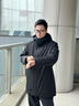 波司登（BOSIDENG）25年90鵝絨羽絨服中長(cháng)款男商場(chǎng)同款通勤商務(wù)連帽行政外套 黑色8056 M 175/96A 體重約130-140斤 曬單實(shí)拍圖