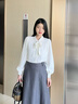 匆蒙新款白色襯衫女雪紡蝴蝶結飄帶襯衫職業(yè)穿搭正裝內搭上衣面試襯衣 曬單實(shí)拍圖