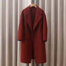 皮爾卡丹（pierre cardin）2024年秋冬赫本風(fēng)雙面羊絨大衣女中長(cháng)款100％羊毛呢外套女雙排扣 紅色 S :建議90-110斤 曬單實(shí)拍圖