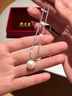 周大生【生日禮物】DC碎銀子珍珠吊墜項鏈925純銀素珠鎖骨鏈送女生 換購心動(dòng)禮盒【項鏈】 曬單實(shí)拍圖