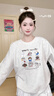 LDBE蕾絲刺繡圓領(lǐng)衛(wèi)衣女秋季薄款寬松設(shè)計感小眾慵懶風(fēng)灰色無帽上衣潮 灰色 M 【80-110斤】 曬單實拍圖