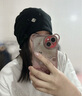 目丸冷帽高級感金屬小標女士2025新款寬松保暖針織小眾設計包頭堆堆帽 1#黑色 曬單實(shí)拍圖